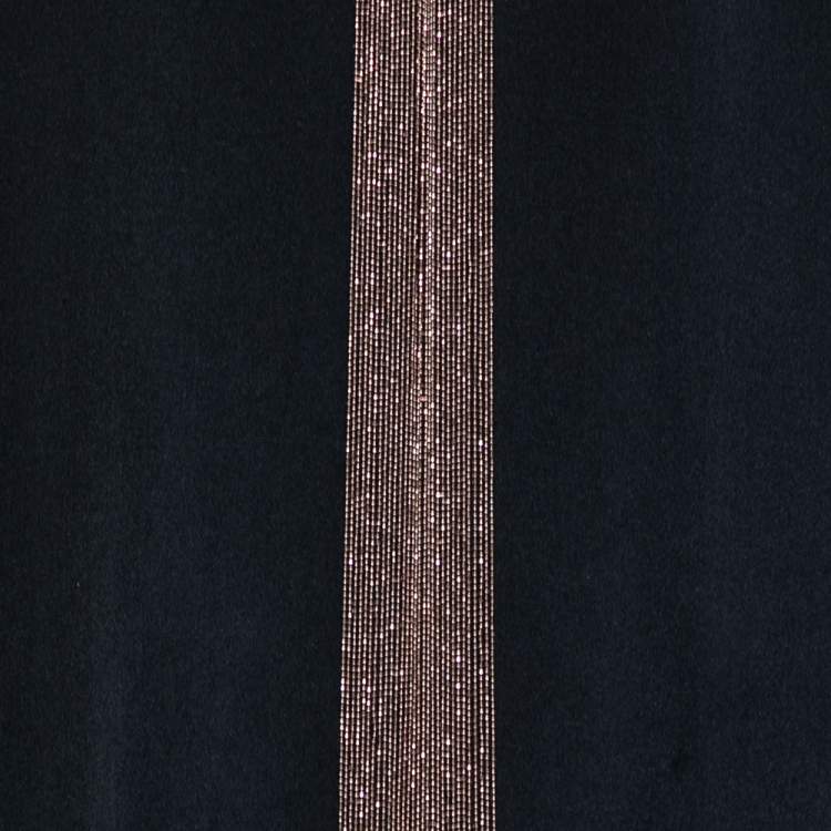 Pre Owned Brunello Cucinelli Charcoal Grey Silk Bead Embellished Neck Detail Sleeveless Maxi Dress S