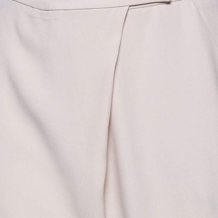 Pre Owned Brunello Cucinelli Beige Silk Crepe Pants M