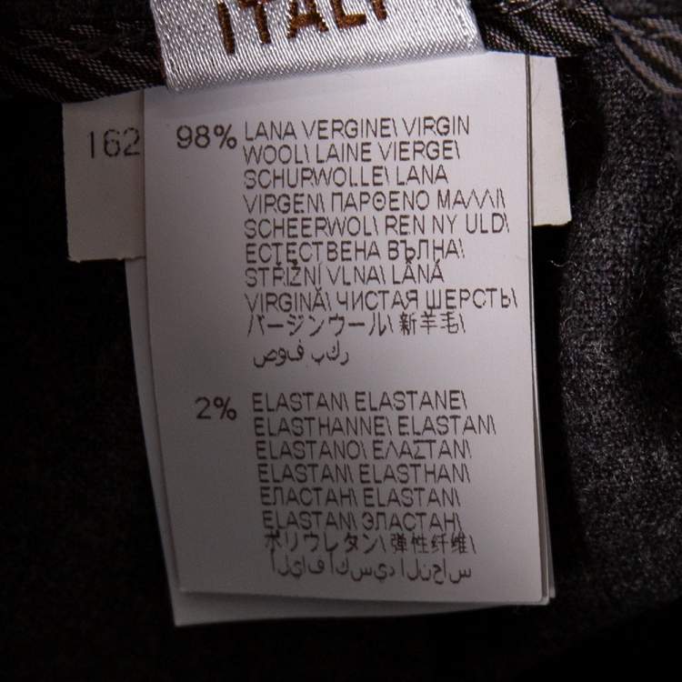 Pre Owned Brunello Cucinelli Charcoal Grey Wool Drawstring Detail Pants M