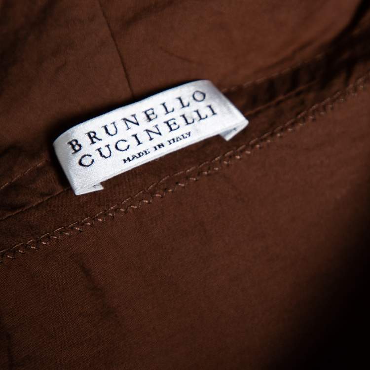 مملوكة مسبقًا Brunello Cucinelli Brown Cotton Wrap Style Maxi Dress XS