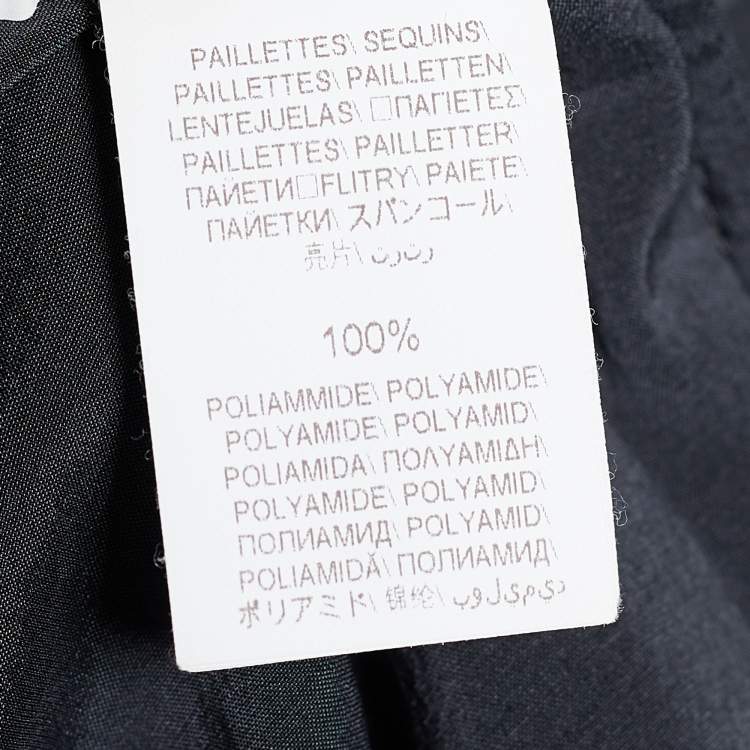 Pre Owned Brunello Cucinelli Grey Cashmere Open Knit Sequined Dress L