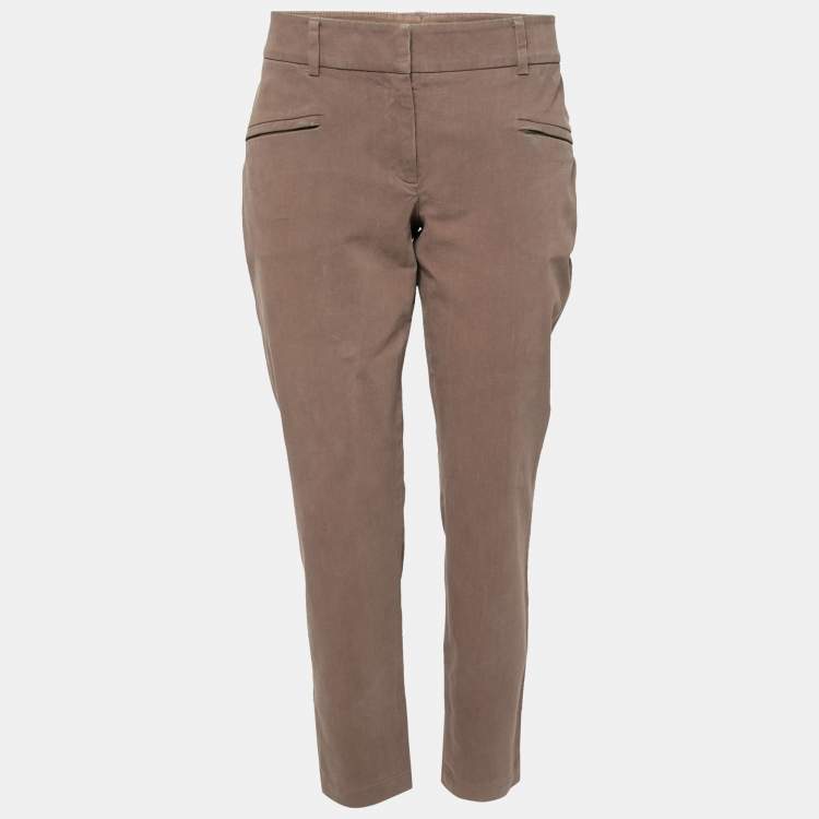 Pre Owned Brunello Cucinelli Brown Cotton Trouser L