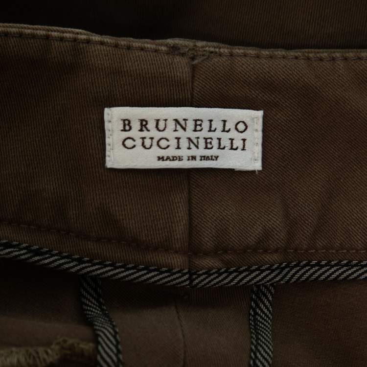 Pre Owned Brunello Cucinelli Brown Cotton Trouser L