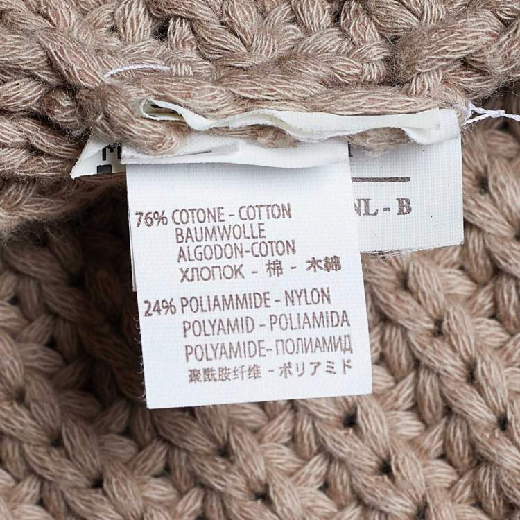 مملوكة مسبقًا Brunello Cucinelli Brown Chunky Rib Knit High Low Cardigan M