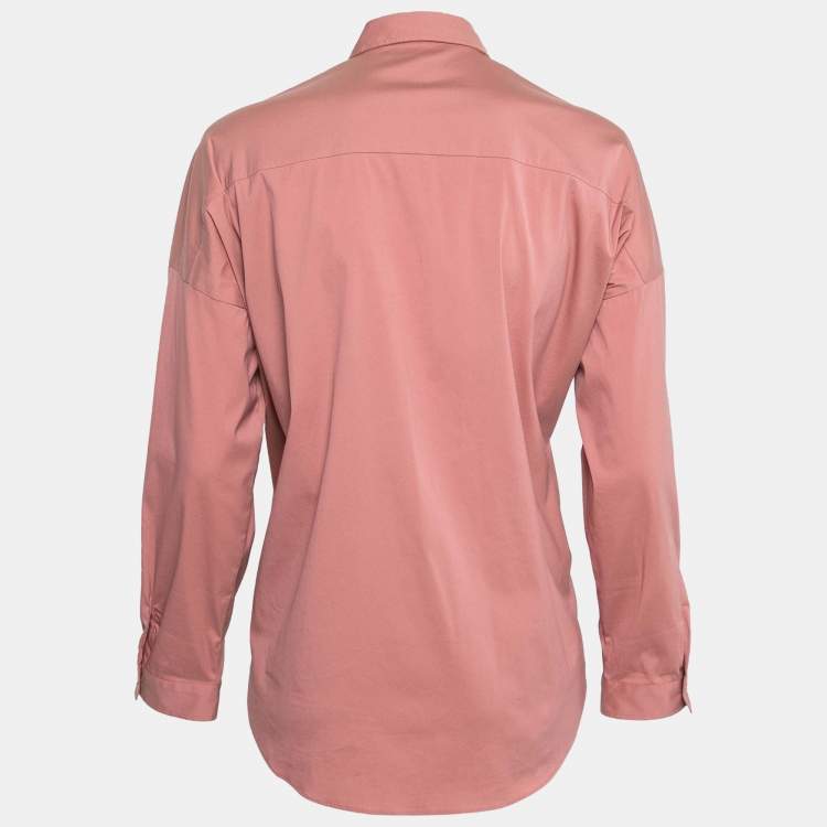 Pre Owned Brunello Cucinelli Blush Pink Cotton Concealed Front Button Shirt S