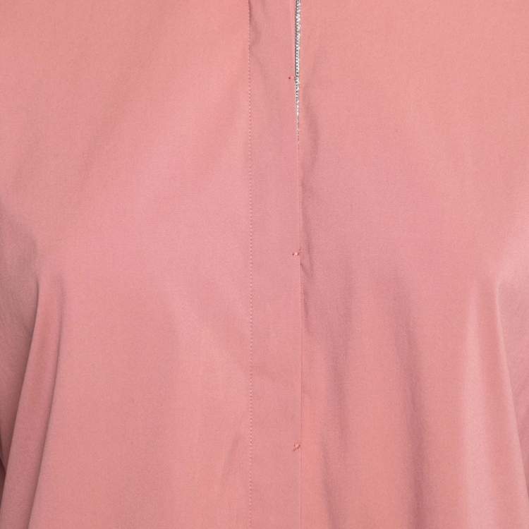 Pre Owned Brunello Cucinelli Blush Pink Cotton Concealed Front Button Shirt S