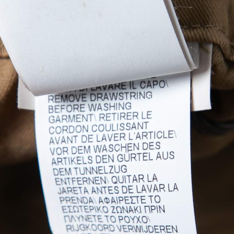 Pre Owned Brunello Cucinelli Brown Cotton Drawstring Waist Trousers S