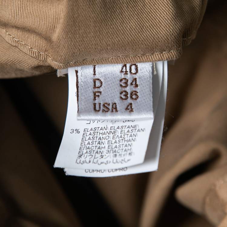 Pre Owned Brunello Cucinelli Brown Cotton Drawstring Waist Trousers S