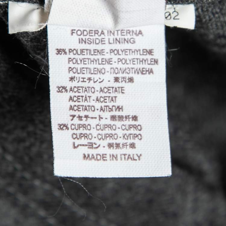 Pre Owned Brunello Cucinelli Charcoal Grey Wool Drawstring Pants M