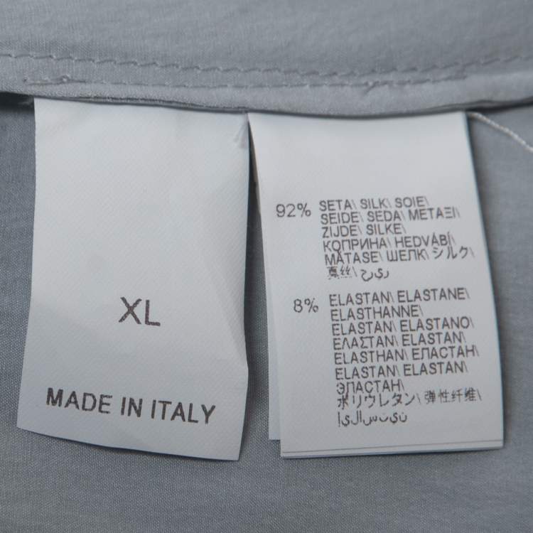 Pre Owned Brunello Cucinelli Grey Silk Beaded Neck Detail Sleeveless Top XL