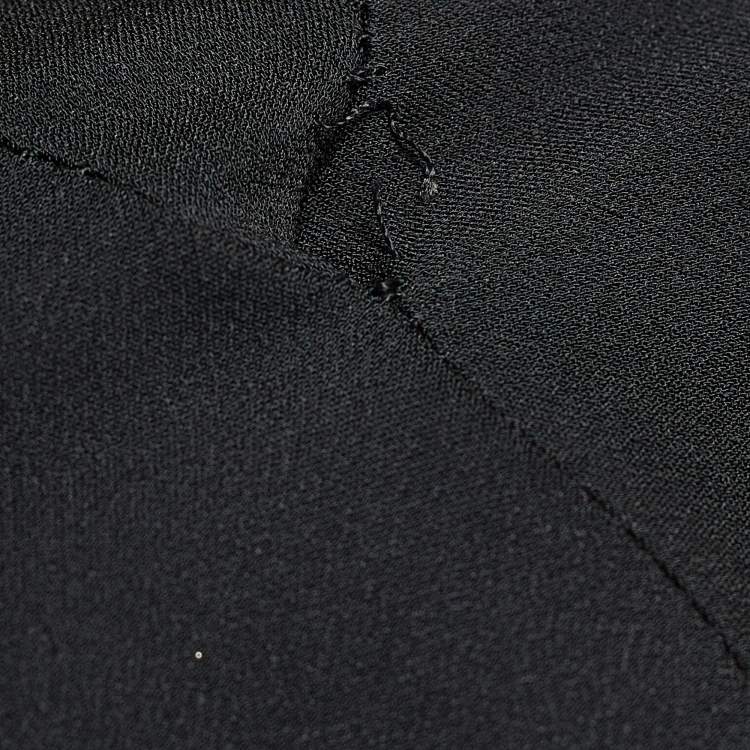 Pre Owned Brunello Cucinelli Dark Grey Crepe Feather Epaulette Detail Maxi Dress S