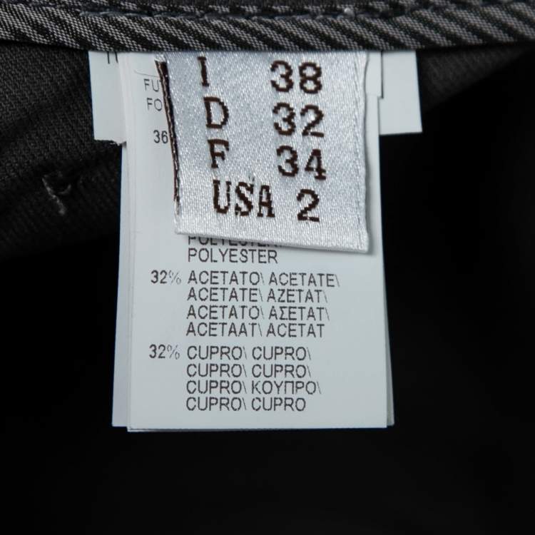 Pre Owned Brunello Cucinelli Grey Cotton Slim-Leg Cropped Trousers S