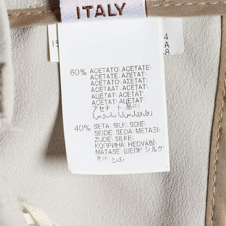 Pre Owned Brunello Cucinelli Pale Grey Crepe Tapered Trousers M Waist 30"