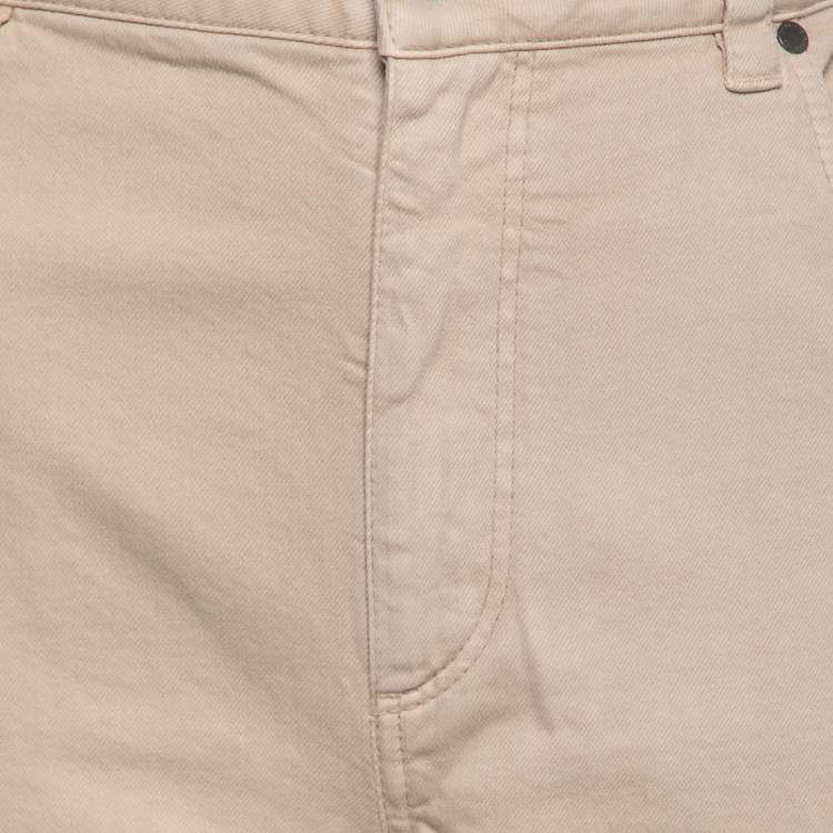 Pre Owned Brunello Cucinelli Beige Cotton Bead Trim Detail Trousers XL