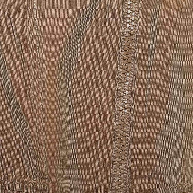 Pre Owned Brunello Cucinelli Bicolor Taffeta Zip Front Jacket S