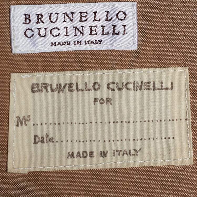 Pre Owned Brunello Cucinelli Bicolor Taffeta Zip Front Jacket S