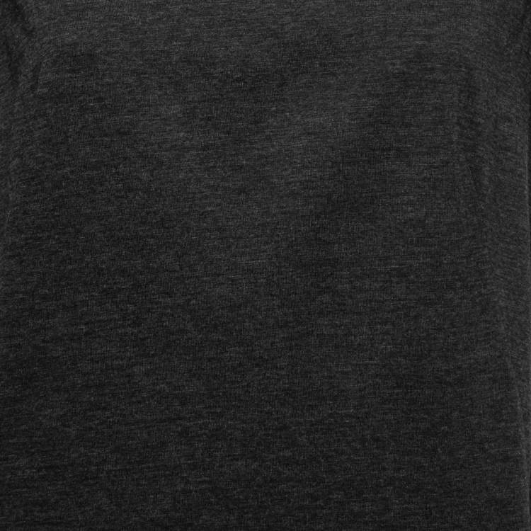 Pre Owned Brunello Cucinelli Grey Mélange Knit T-Shirt Dress L