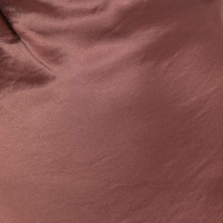 Pre Owned Brunello Cucinelli Blush Pink Satin Draped Skirt M