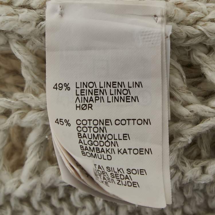 Pre Owned Brunello Cucinelli White & Cotton Knit Cardigan S
