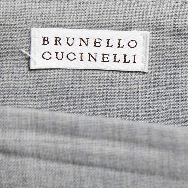 Pre Owned Brunello Cucinelli Grey Wool Skirt L