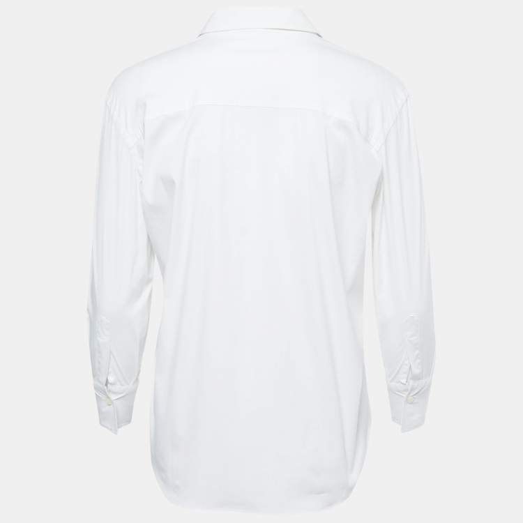 Pre Owned Brunello Cucinelli White Cotton Long Sleeve Button Down Shirt M
