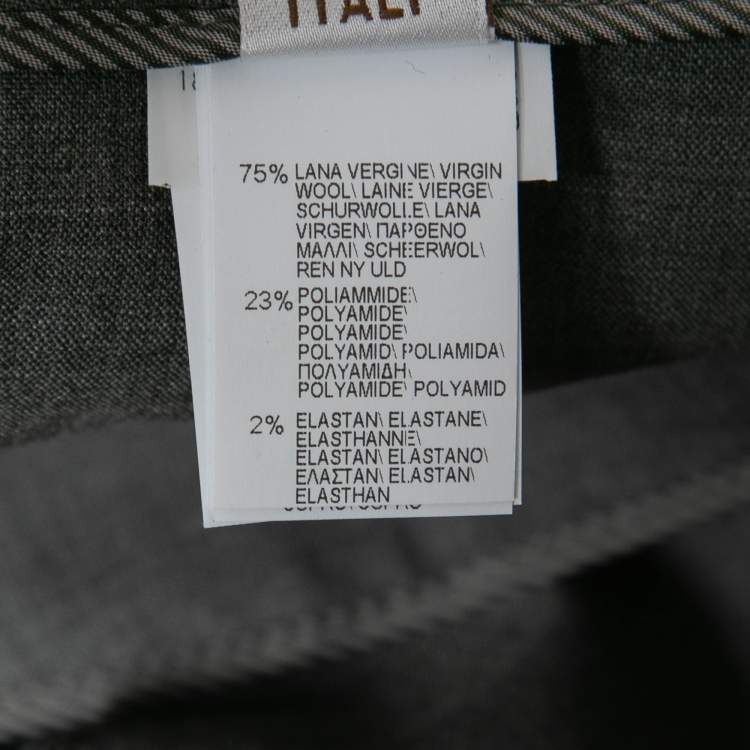Pre Owned Brunello Cucinelli Grey Wool Slim Fit Trousers S