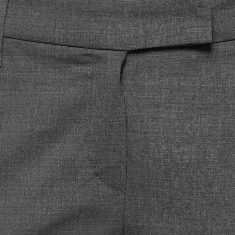 Pre Owned Brunello Cucinelli Grey Wool Slim Fit Trousers S