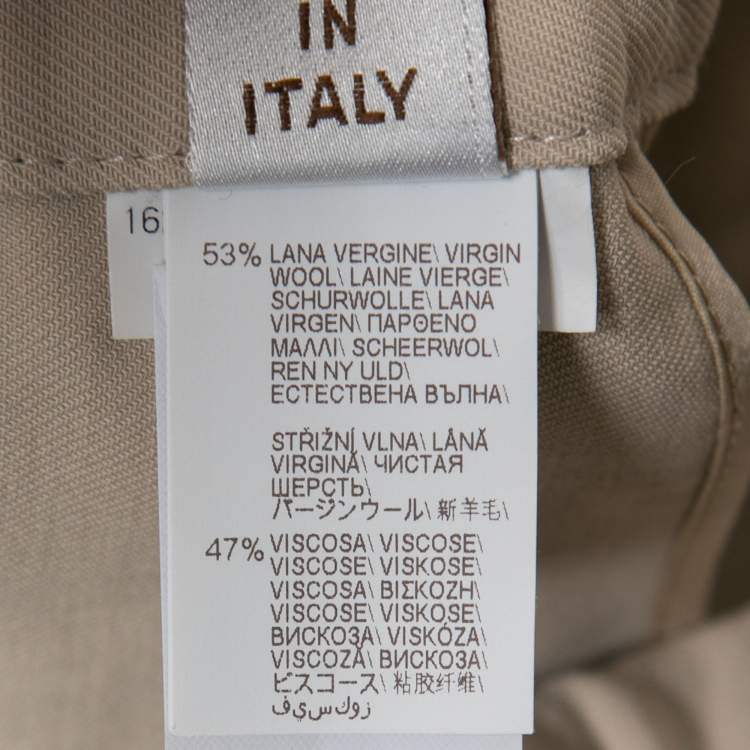Pre Owned Brunello Cucinelli Beige Wool-Blend Stripe Detail Jogger Pants S