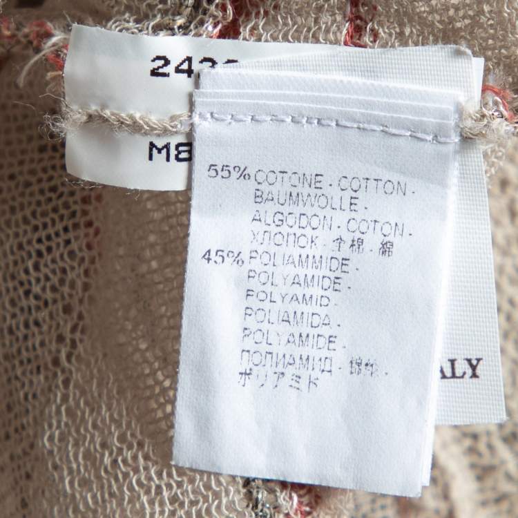 Pre Owned Brunello Cucinelli Beige Lurex Cotton Knit Top XL