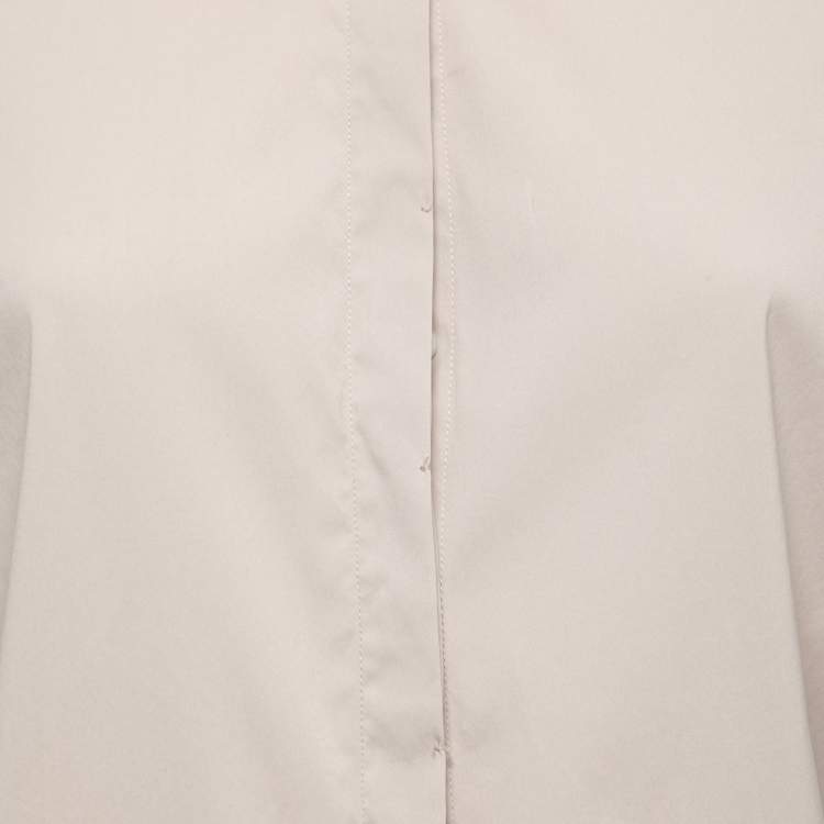 Pre Owned Brunello Cucinelli Beige Cotton Stretch Button Front Shirt XS