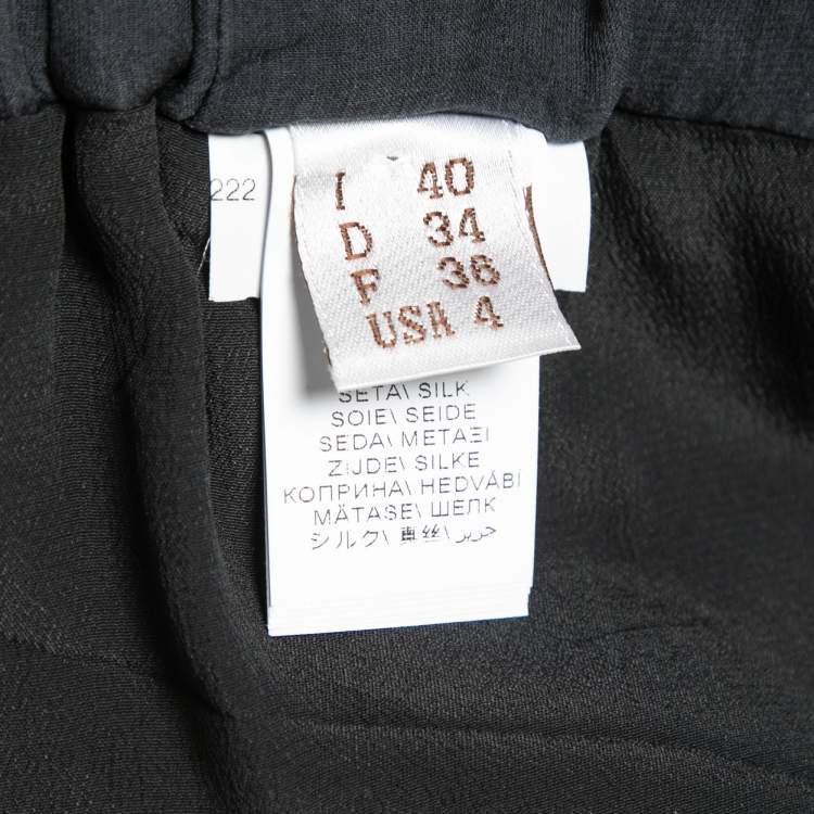 Pre Owned Brunello Cucinelli Grey Silk Midi Skirt S