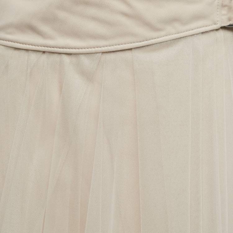 Pre Owned Brunello Cucinelli Pale Pink Tulle Midi Skirt S