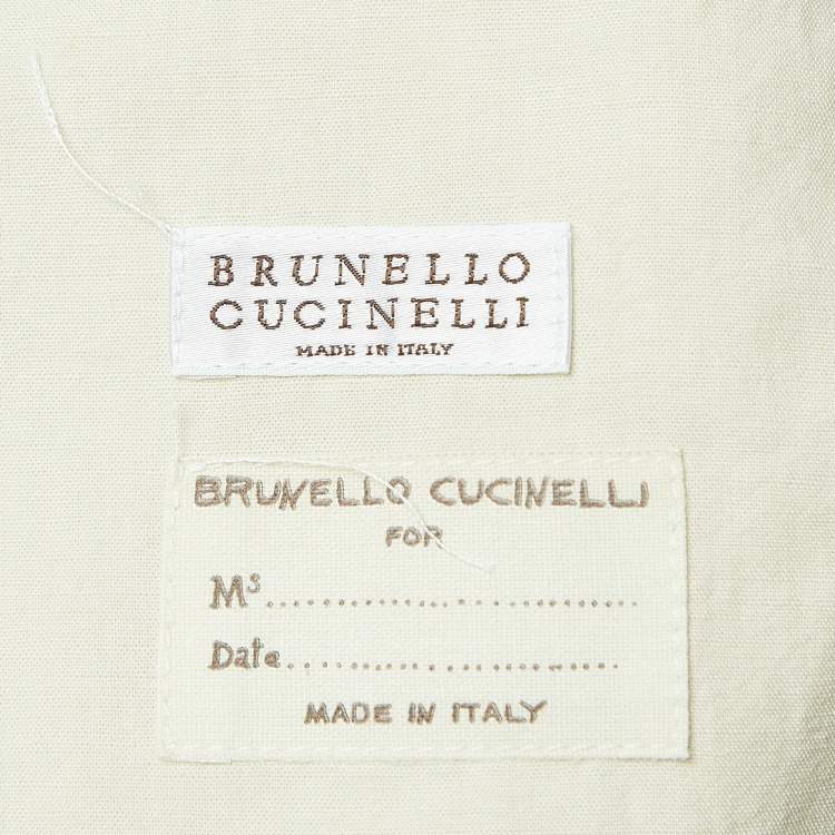 Pre Owned Brunello Cucinelli Cream Linen Blend Silk Interlined Blazer S