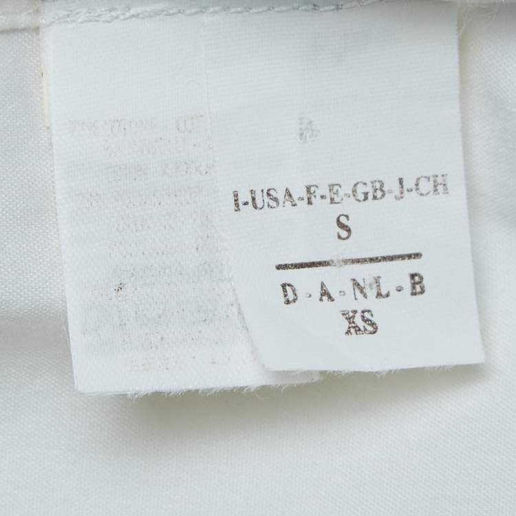 Pre Owned Brunello Cucinelli Off White Embellished Cotton Blend Button Front Shirt XS