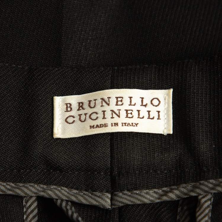 Pre Owned Brunello Cucinelli Black Wool Cropped Trousers S