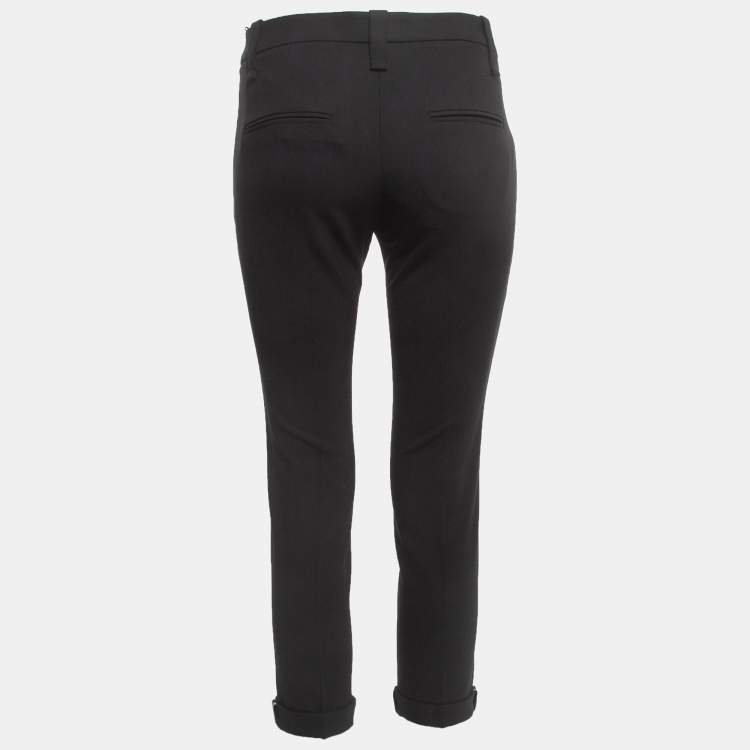 Pre Owned Brunello Cucinelli Black Wool Cropped Trousers S