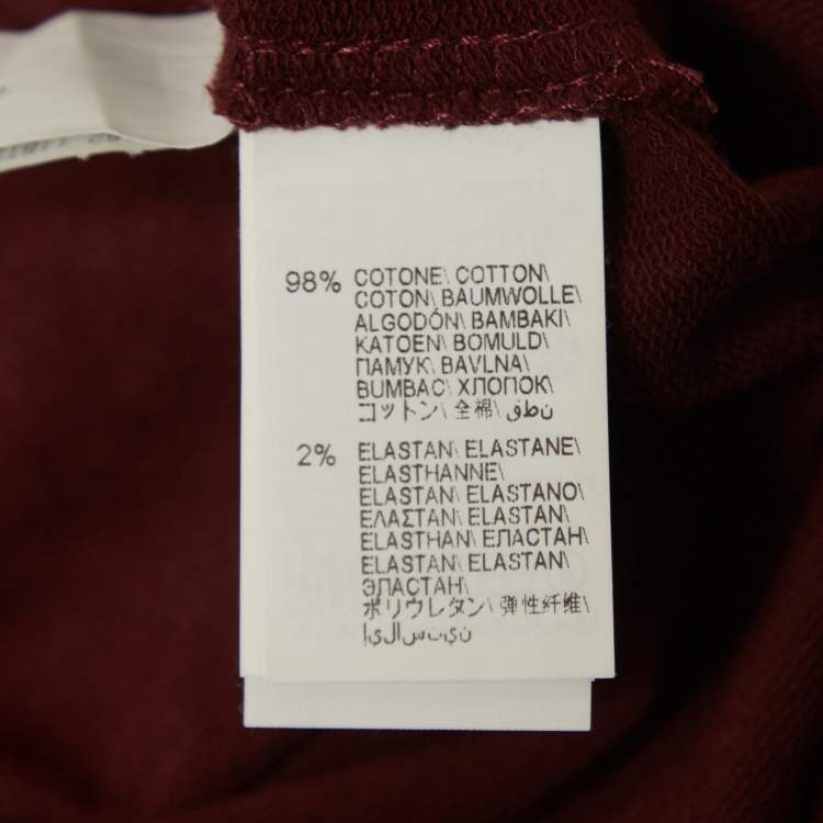 Pre Owned Brunello Cucinelli Burgundy Cotton Beaded Jogger Pants S