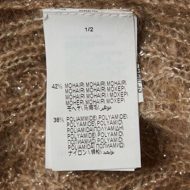 Pre Owned Brunello Cucinelli Light Brown Cable Knit Midi Skirt S
