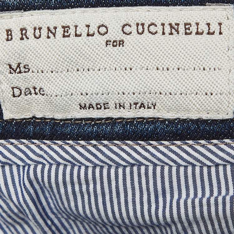 Pre Owned Brunello Cucinelli  Navy Blue Denim Skinny Jeans S Waist 28"