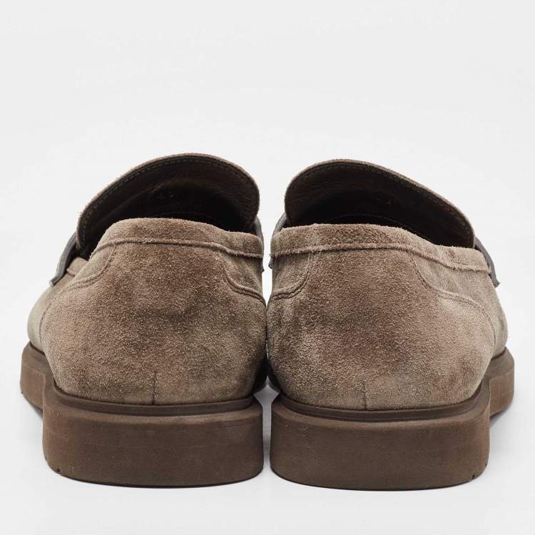Pre Owned Brunello Cucinelli Brown Suede Monoli Loafers Size 40