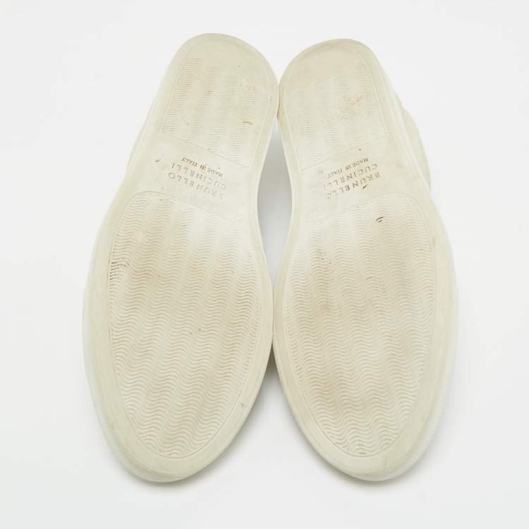 Pre Owned Brunello Cucinelli Grey Suede Low Top Sneakers Size 40