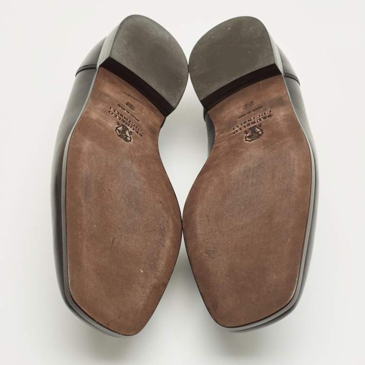 Pre Owned Brunello Cucinelli Black Leather Loafers Size 37