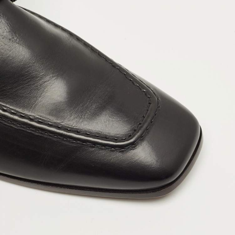 Pre Owned Brunello Cucinelli Black Leather Loafers Size 37