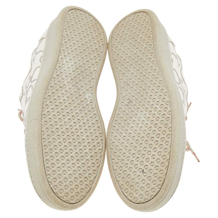 Pre Owned Brunello Cucinelli White Leather Low Top Sneakers Size 38