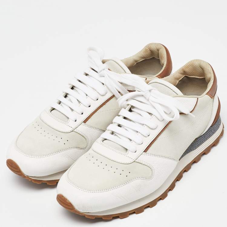 スニーカー BRUNELLO CUCINELLI Women Sneakers MZSFG2421 WHITE Brunello Cucinelli - Bianco Knit Lurex Sneaker | Mitchell Stores