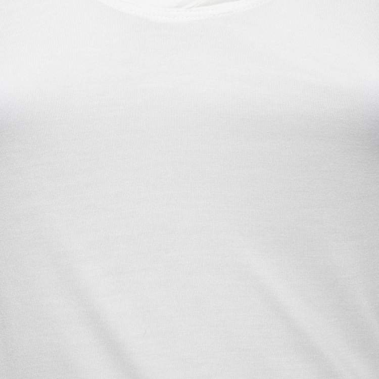 مملوكة مسبقًا Burberry Brit White Jersey Logo Embroidered Short Sleeve T-Shirt XS