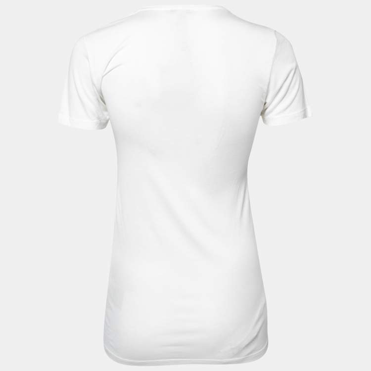 مملوكة مسبقًا Burberry Brit White Jersey Logo Embroidered Short Sleeve T-Shirt XS