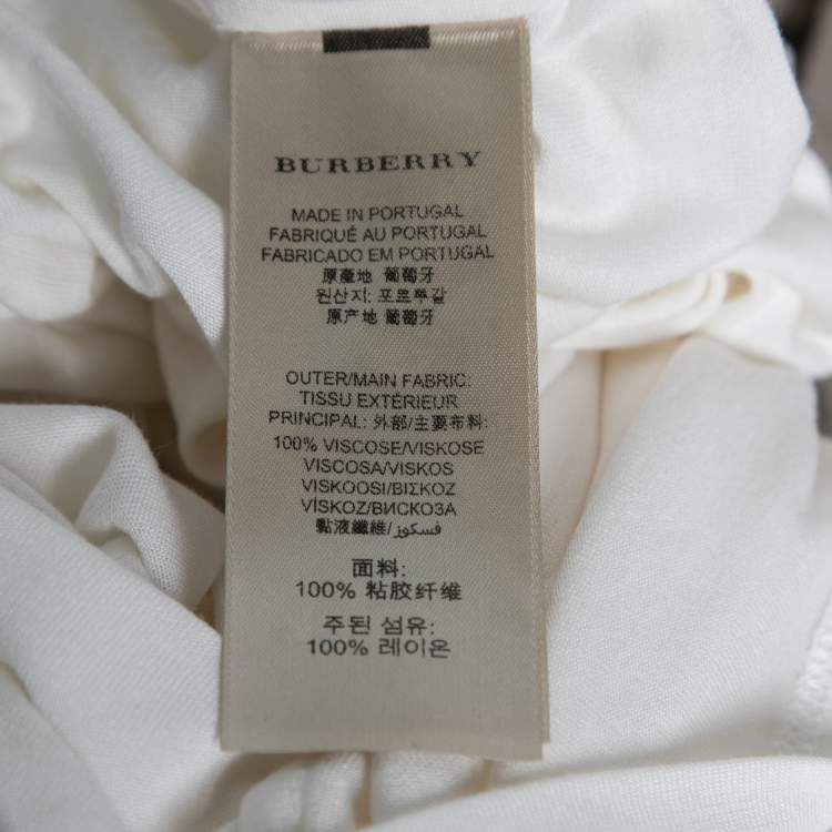 مملوكة مسبقًا Burberry Brit White Jersey Logo Embroidered Short Sleeve T-Shirt XS