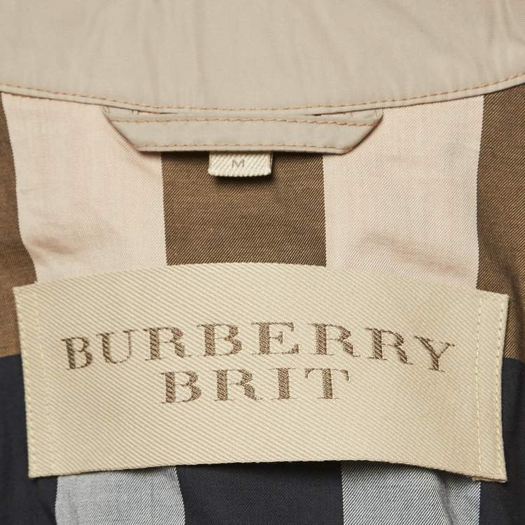 مملوكة مسبقًا Burberry Brit Beige Synthetic Kensigton Belted Trench Coat M