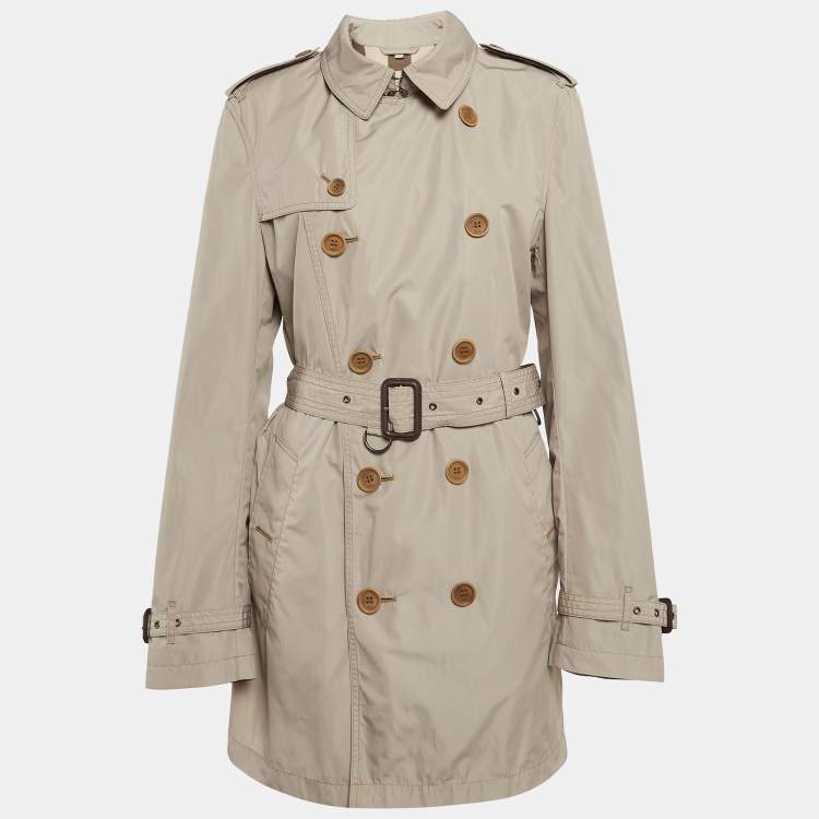 مملوكة مسبقًا Burberry Brit Beige Synthetic Kensigton Belted Trench Coat M